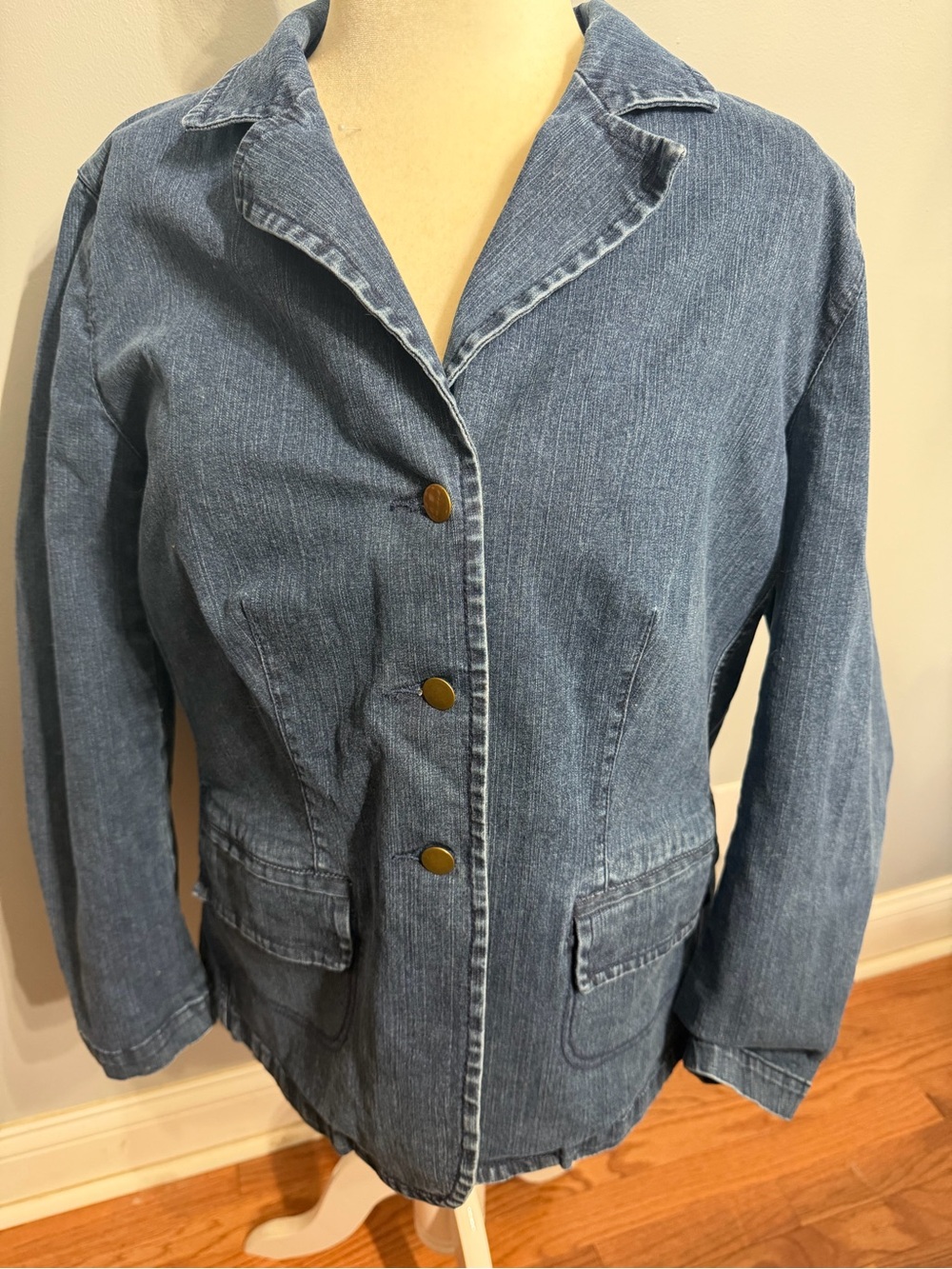 Talbots Blue Denim Button-Front Jean Jacket